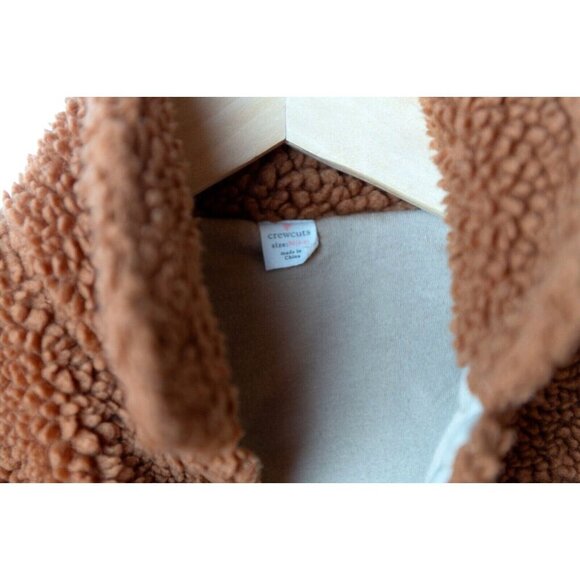 JCrew Crewcuts Girl's Size M 8-9 Shaggy Fleece Jacket Full Zip Brown - Picture 2 of 10
